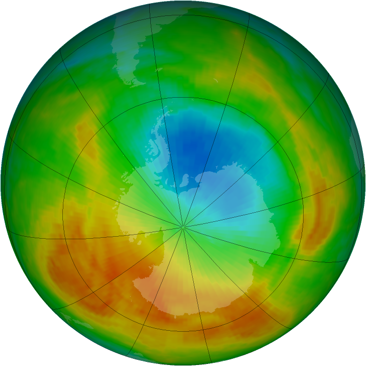 Antarctic ozone map for 04 November 1988